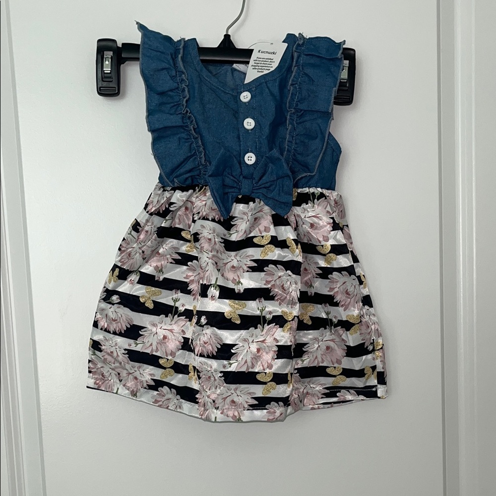 Floral Denim Kids Dress